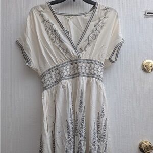 Max Studio White and Cream Embellished Maxi Sundress